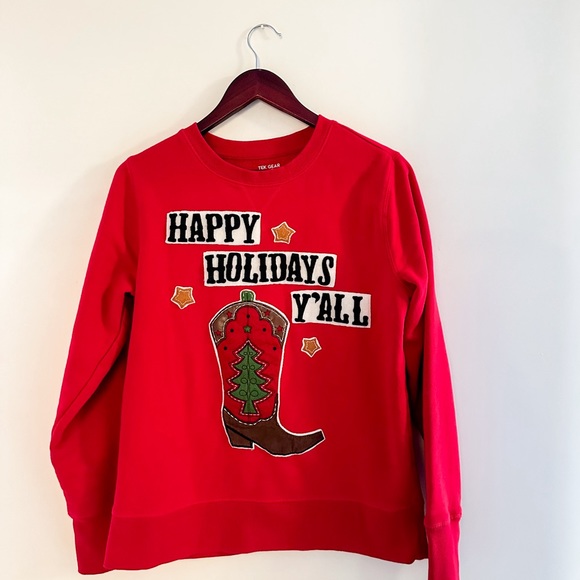 Vintage Christmas Cowboy Boot Holiday Sweater - Picture 5 of 7